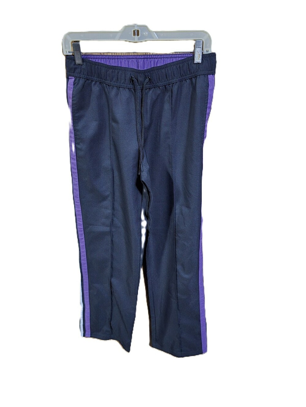 SB Active Black Activewear Pants Purple & White Stripes
